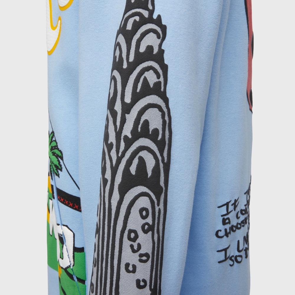 NWT HOMME FEMME X KOOL KIY "CALI 2 NYC" HOODIE (LIGHT BLUE) - Picture 5 of 5